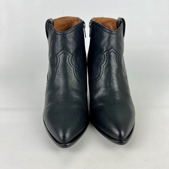 Frye Womens Reina Western Ankle Booties Black Leather Pointy Toe Boots size 9M - Picture 2 of 16